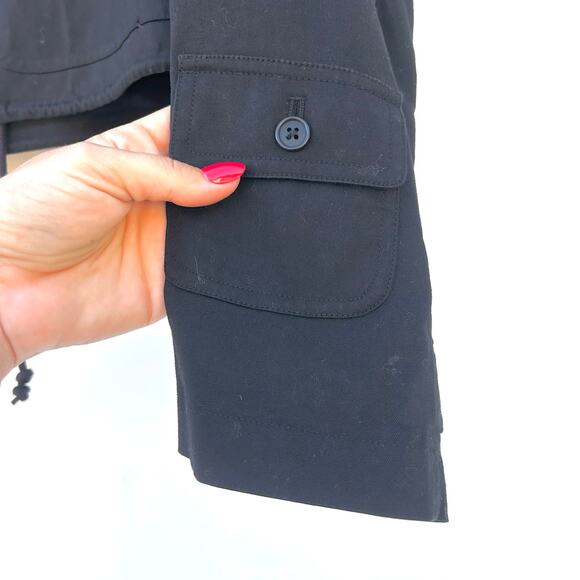 Vintage Ralph Lauren Cropped Utility Cargo Jacket Hong Kong Cotton Medium Black - Picture 9 of 11